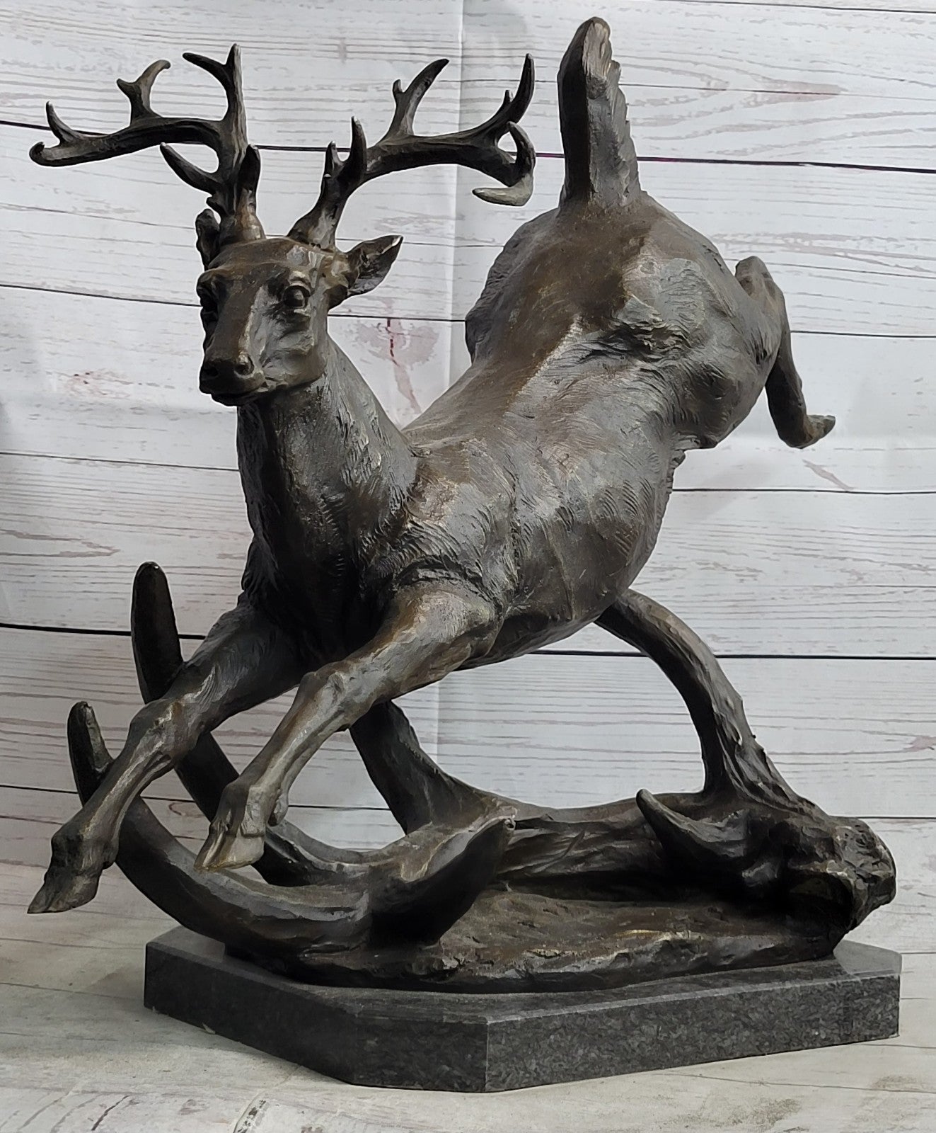 Extra Large Original Male Deer Buck Stag Bronze Sculpture by Williams Figure Art