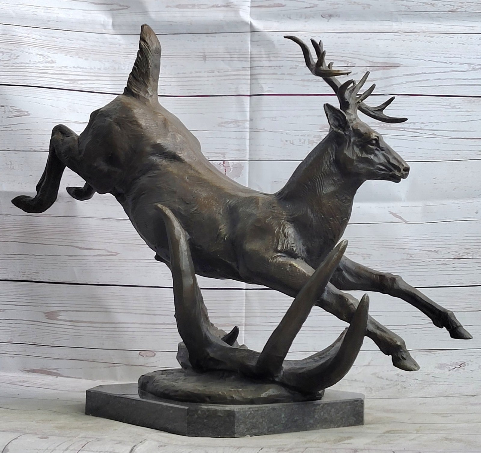 Extra Large Original Male Deer Buck Stag Bronze Sculpture by Williams Figure Art