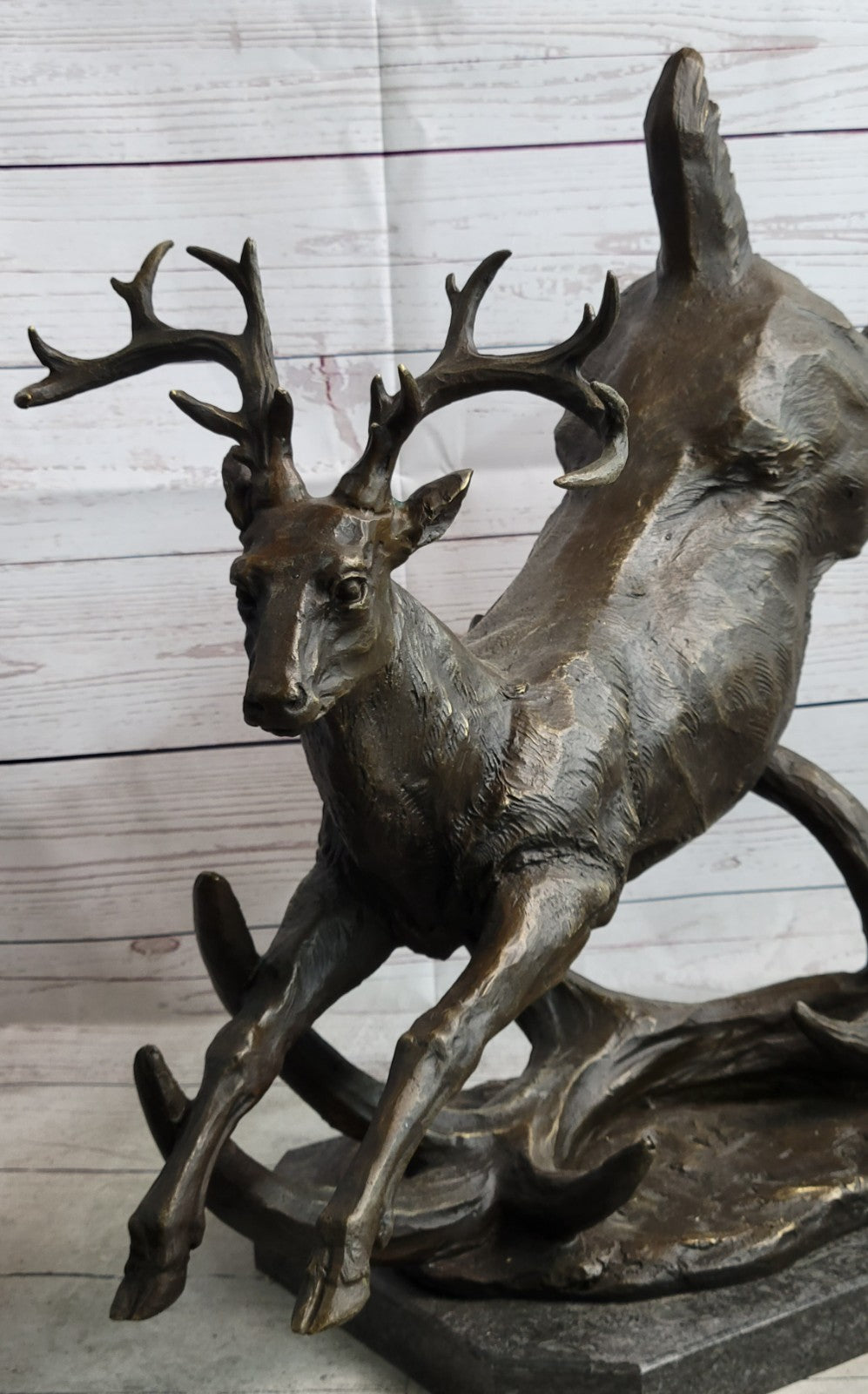 Extra Large Original Male Deer Buck Stag Bronze Sculpture by Williams Figure Art