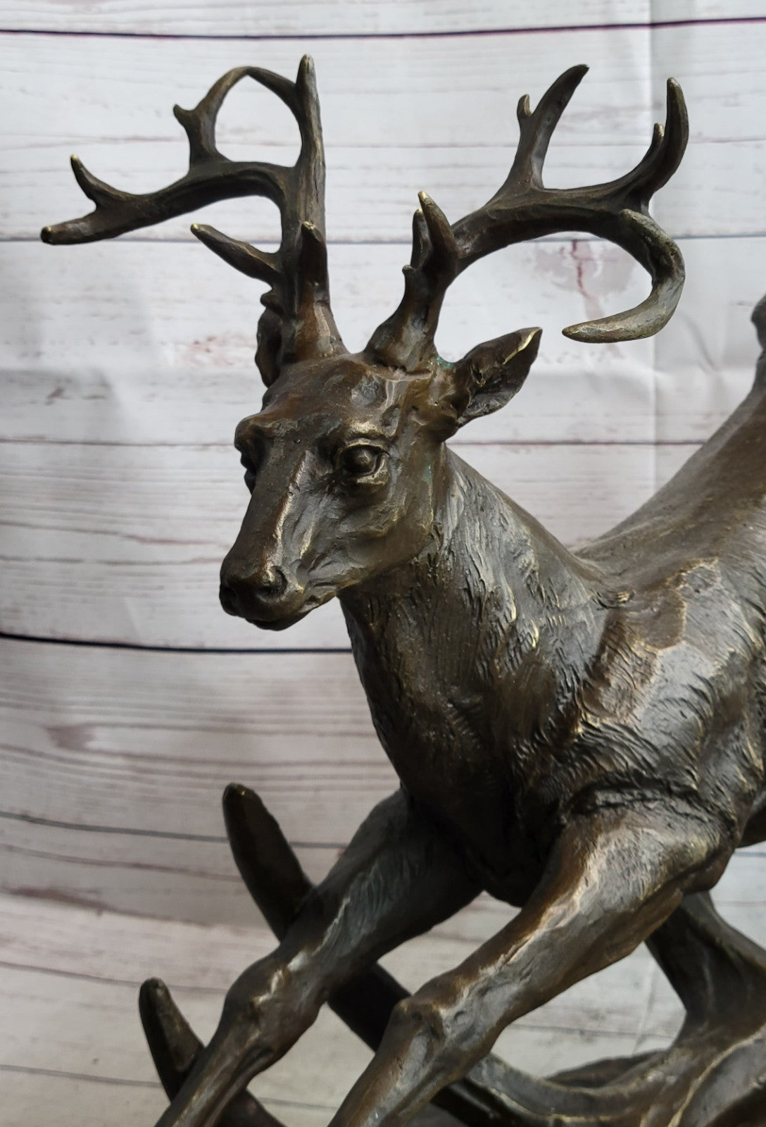 Extra Large Original Male Deer Buck Stag Bronze Sculpture by Williams Figure Art