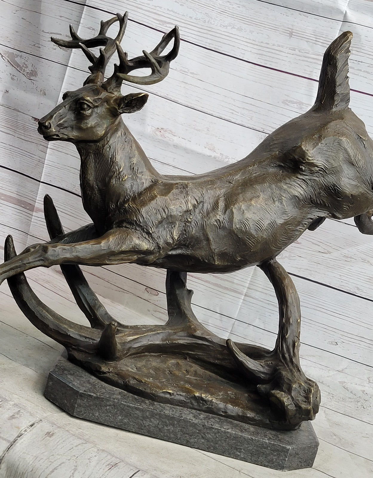 Extra Large Original Male Deer Buck Stag Bronze Sculpture by Williams Figure Art