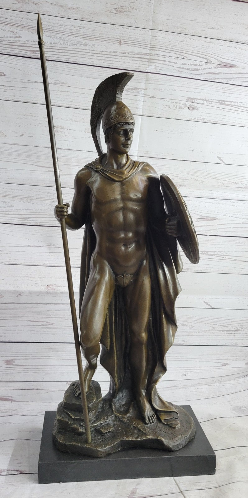 Signed Debut Roman Legion Soldier Warrior Bronze Marble Sculpture Statue Figure