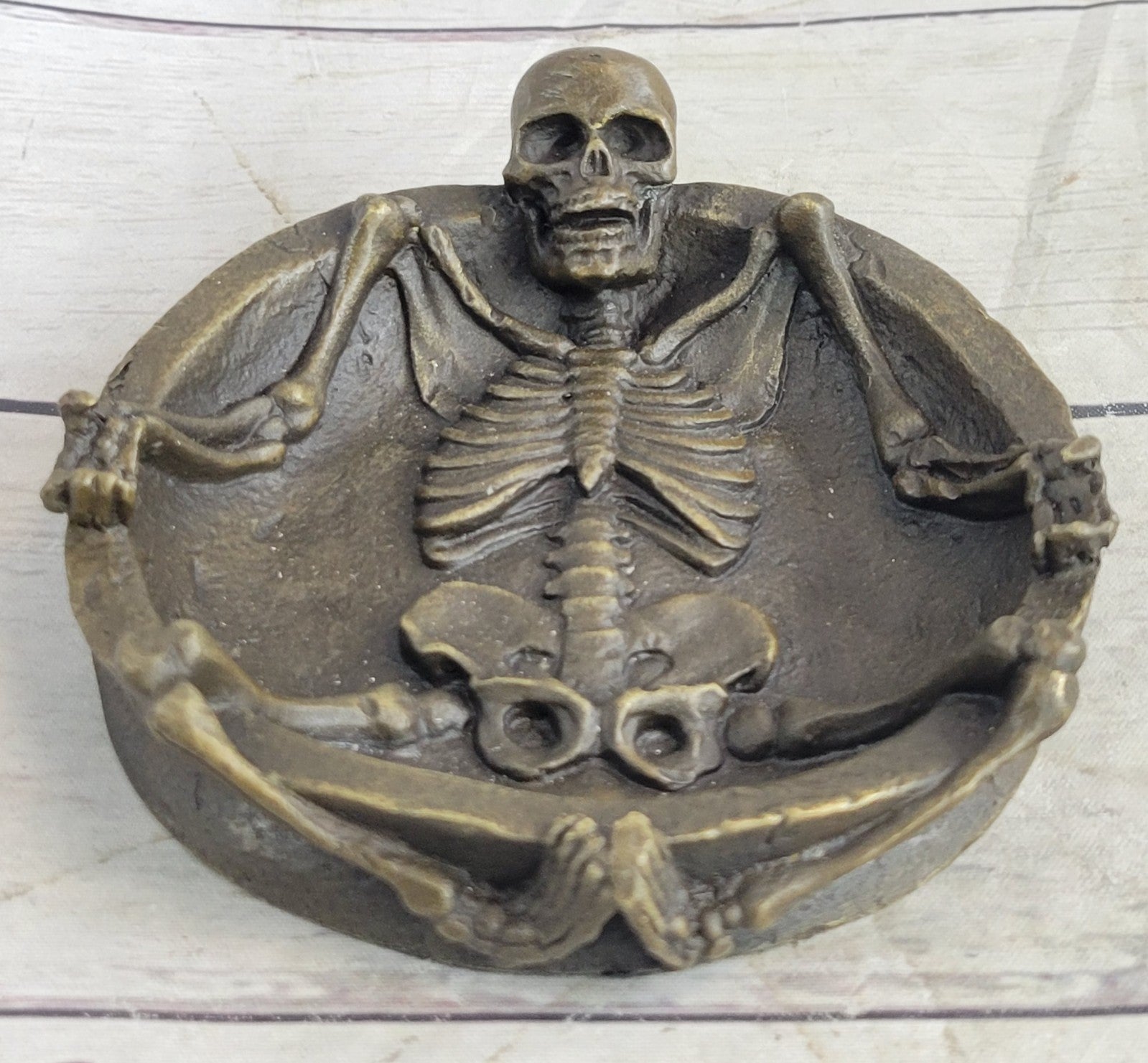 Handcrafted bronze sculpture SALE Asht From Emerges Skeleton Full Original Sign