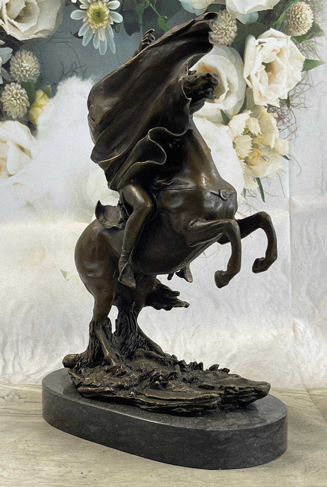 Signed Carpeaux Napoleon Bonaparte on Horse Bronze Sculpture Hot Cast Figurine