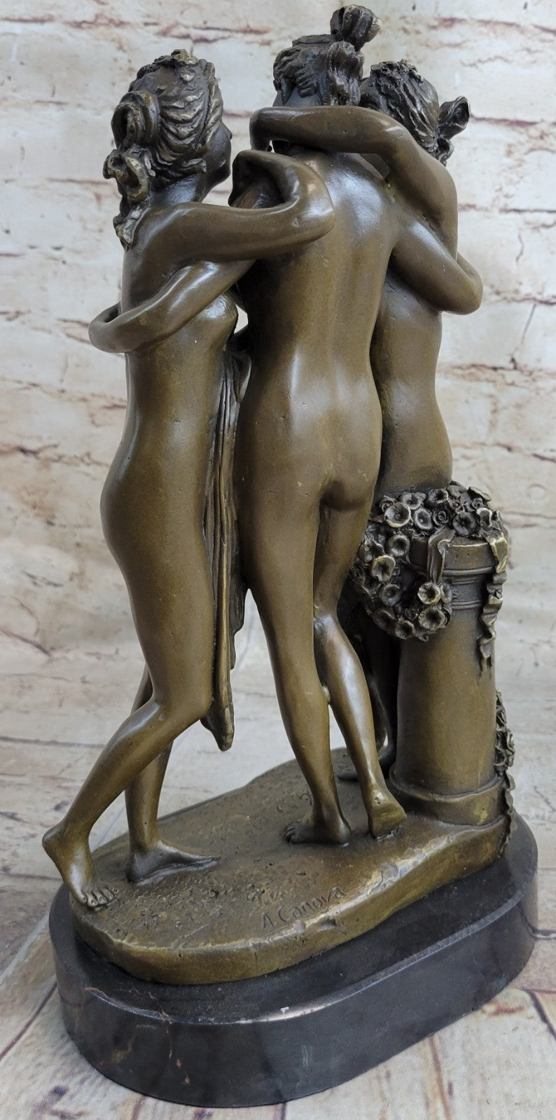 THE THREE GRACES BRONZE STATUE SCULPTURE HOT CAST FIGURINE NO RESERVE NUDE DECOR