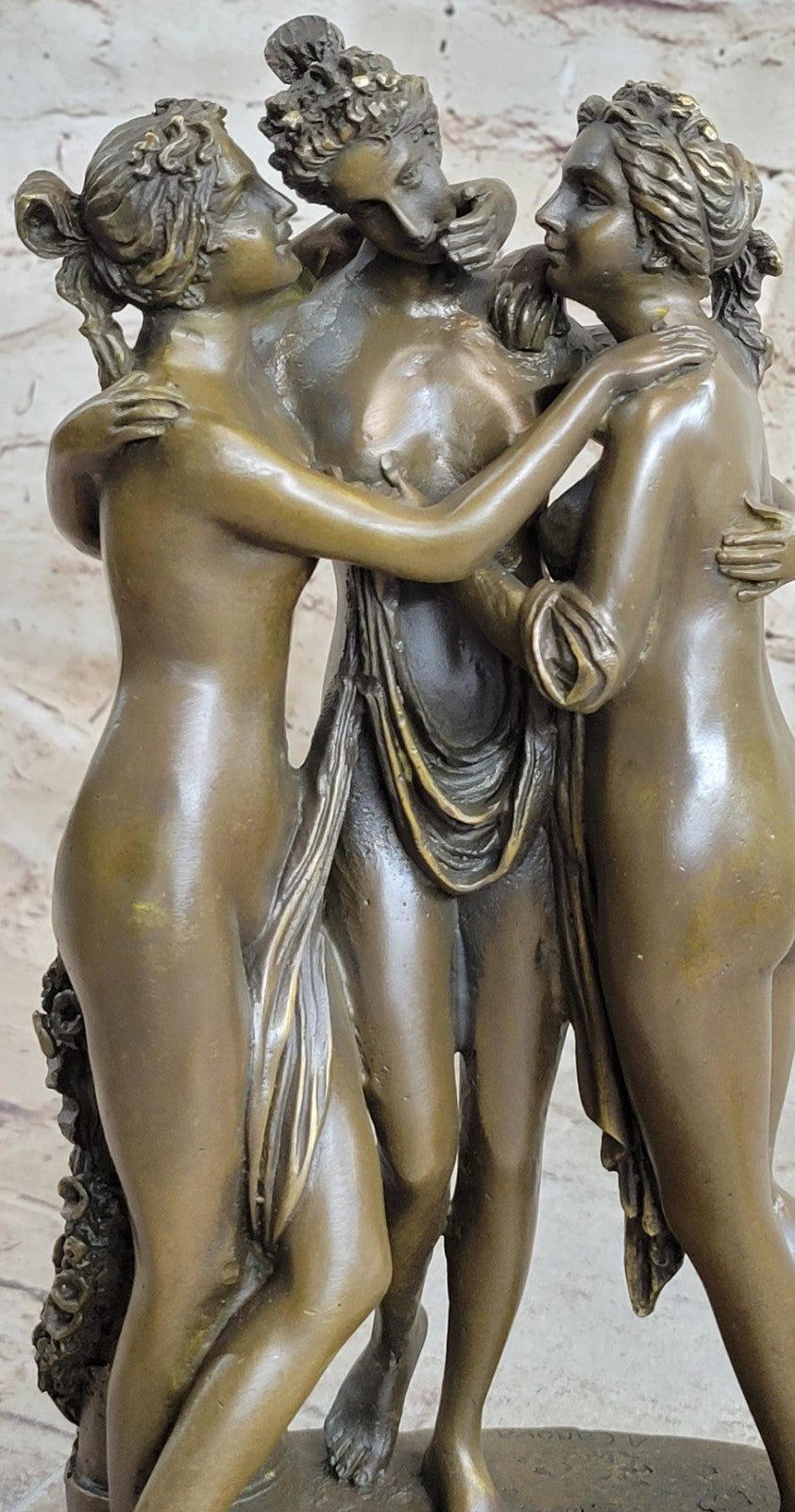 THE THREE GRACES BRONZE STATUE SCULPTURE HOT CAST FIGURINE NO RESERVE NUDE DECOR