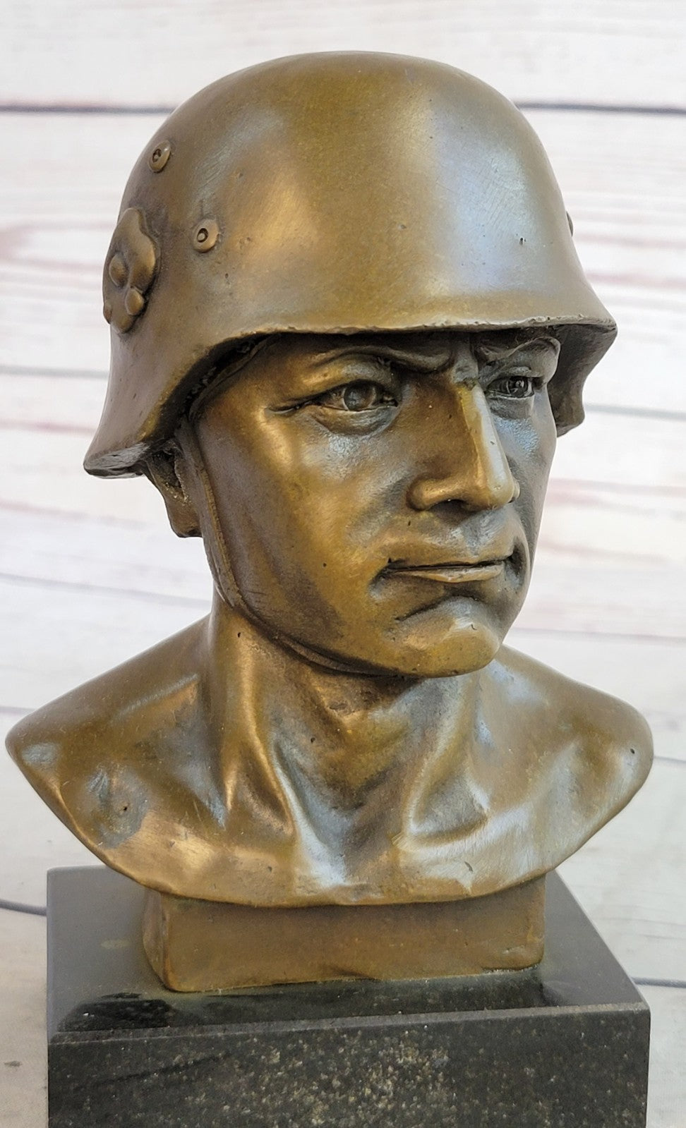 Handcrafted Original German Soldier Collector Memorabilia Bronze Sculpture Art