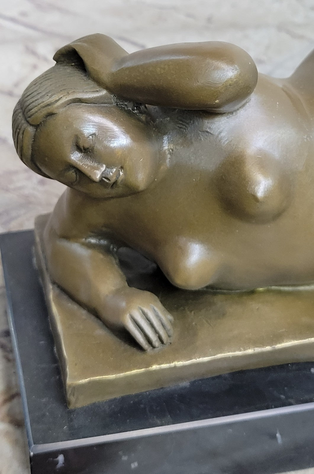 Handcrafted bronze Nude Sculpture Marble Female Abstract Botero Famous Classic