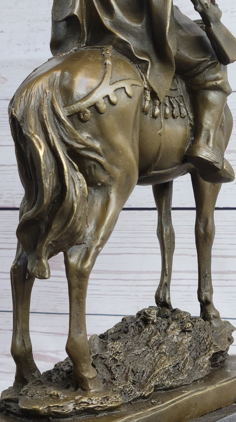 Middle Eastern Arab Guy on a Horse Home Office Decoration Bronze Sculpture Statue