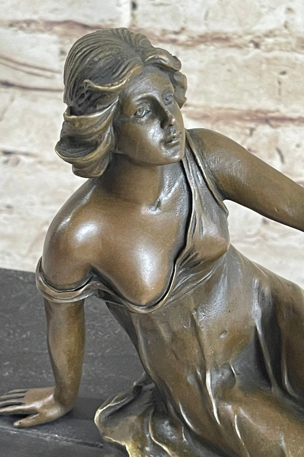 Art Decor Erotic Art Semi Nude Female Bronze Sculpture Statue Figurine Figure