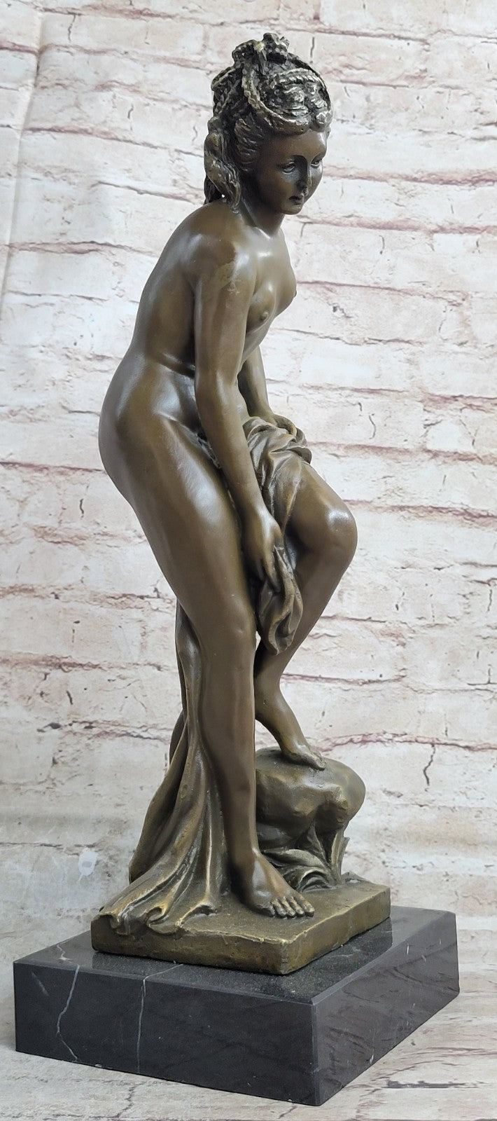 Handcrafted bronze sculpture SALE Origina Signed Woman Sexy Youthful Nude