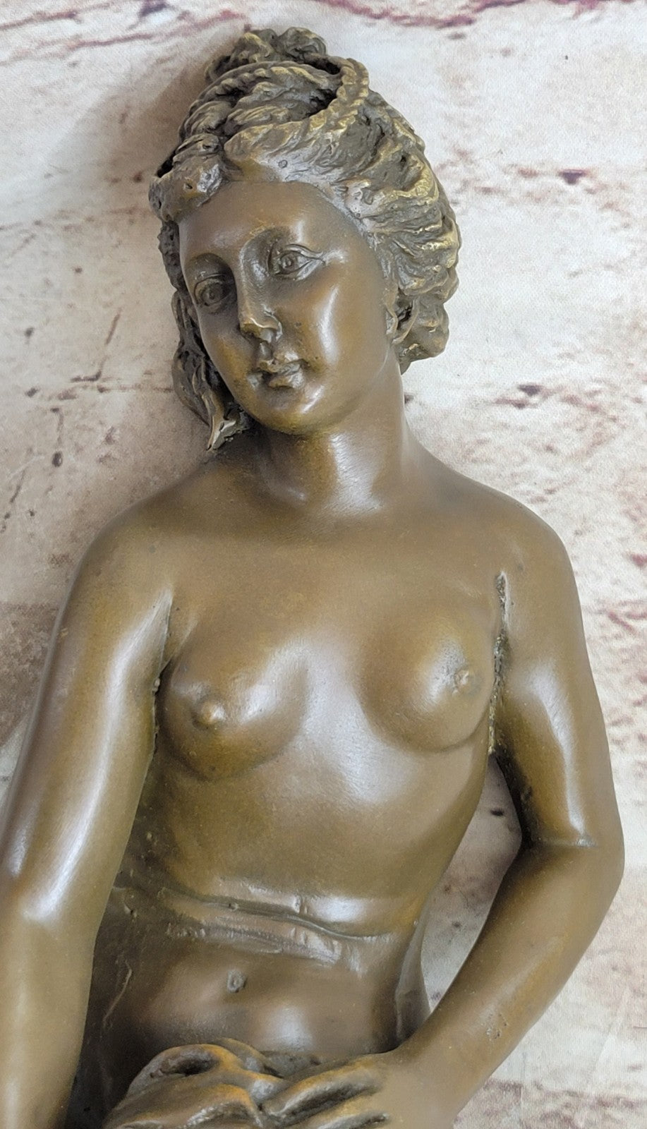 Handcrafted bronze sculpture SALE Origina Signed Woman Sexy Youthful Nude