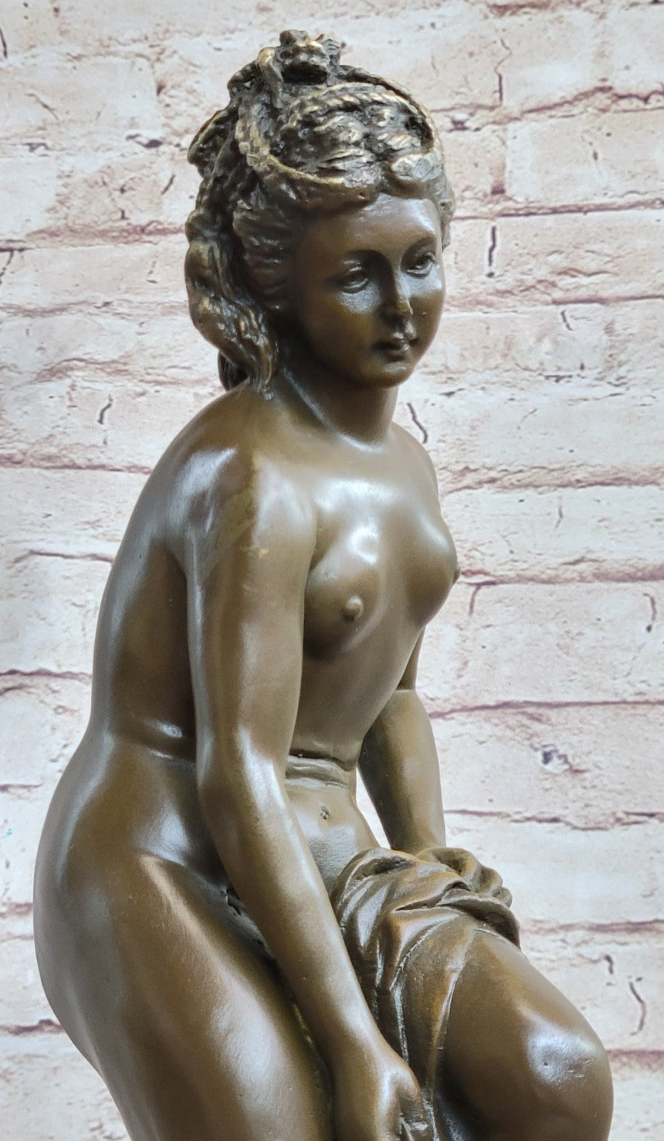 Handcrafted bronze sculpture SALE Origina Signed Woman Sexy Youthful Nude