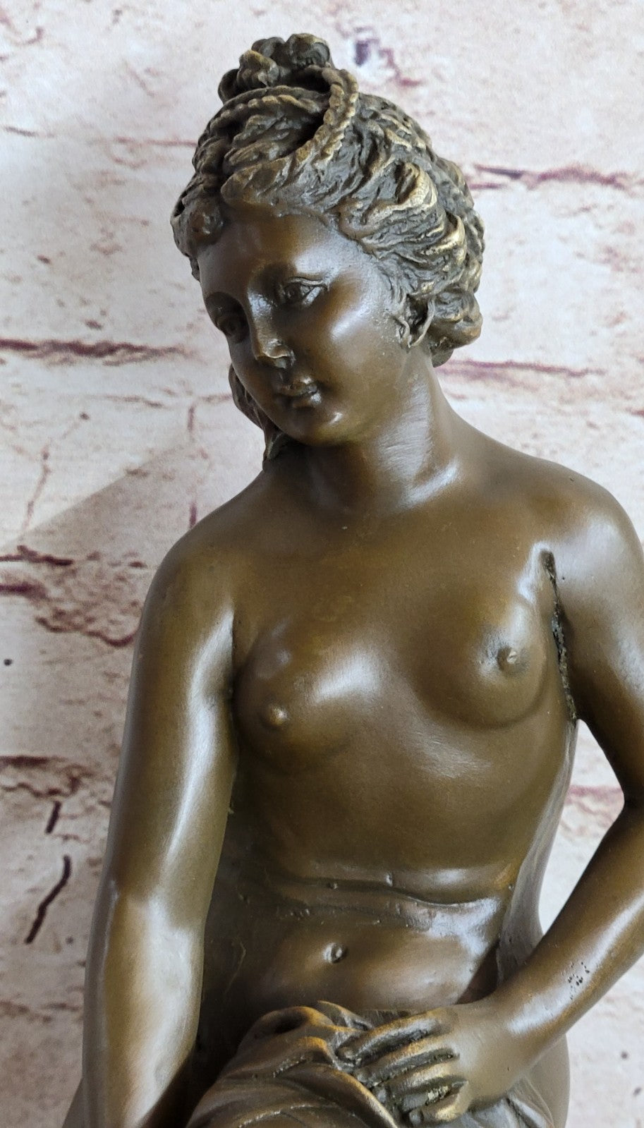 Handcrafted bronze sculpture SALE Origina Signed Woman Sexy Youthful Nude