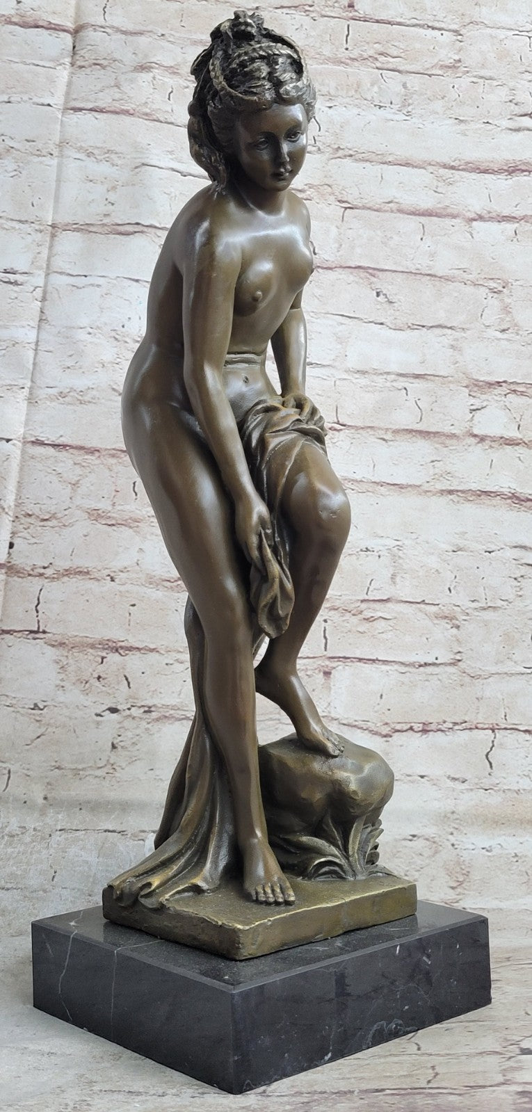 Handcrafted bronze sculpture SALE Origina Signed Woman Sexy Youthful Nude