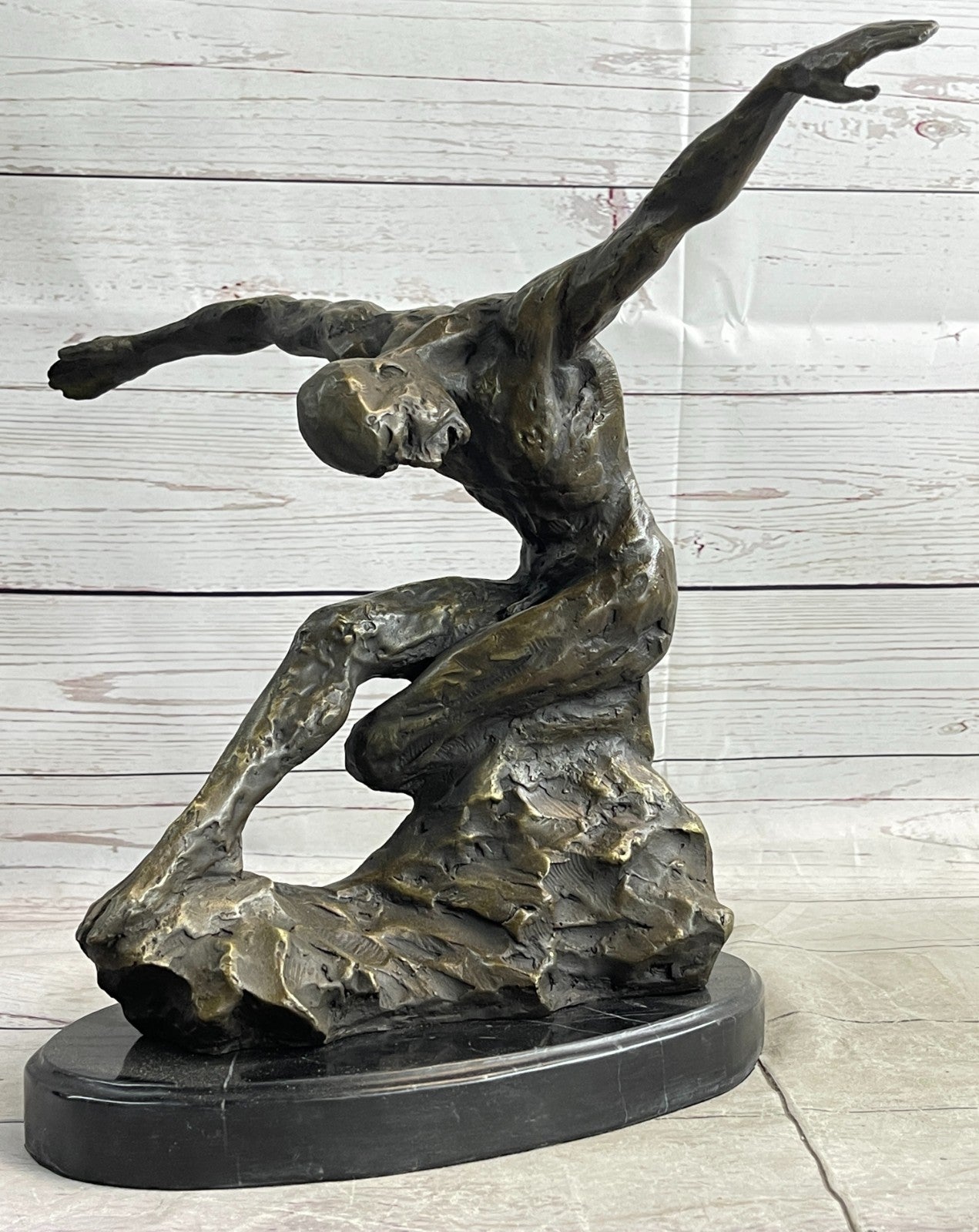 Handcrafted bronze sculpture SALE Man Hotcast Pure Abstract Large Beautiful