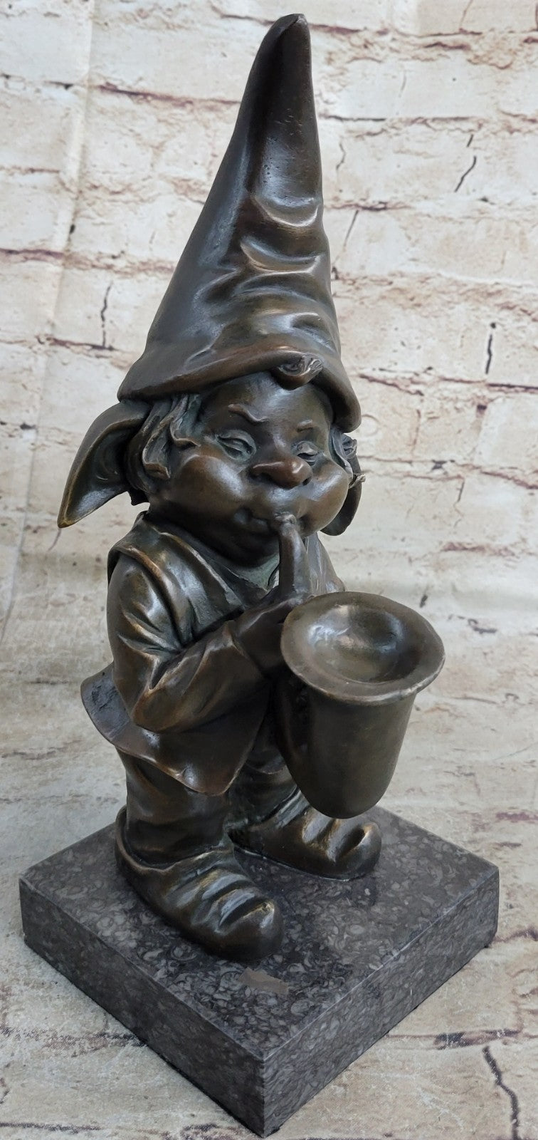 Handcrafted Detailed Signed Gnomes Made by Lost wax Method Bronze Statue GIFT