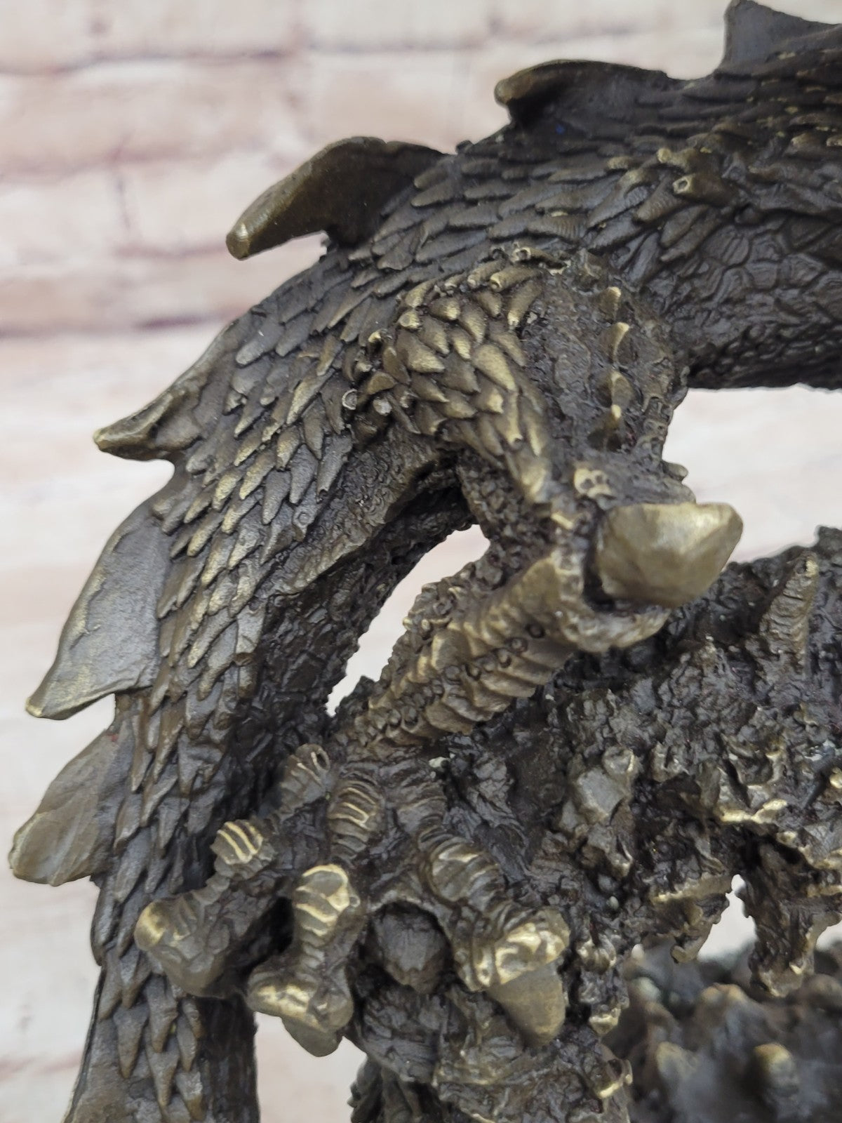 Home Office Decoration: Dragon Urn Bronze Sculpture Hand Made Art