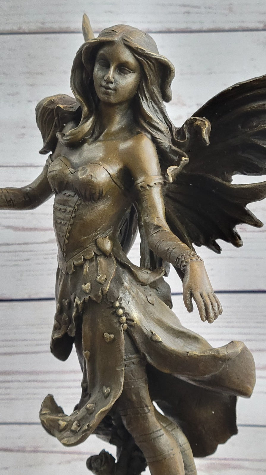 Art Deco Original Vitaleh Fairy Bronze Sculpture Valentine Gift Present Sale