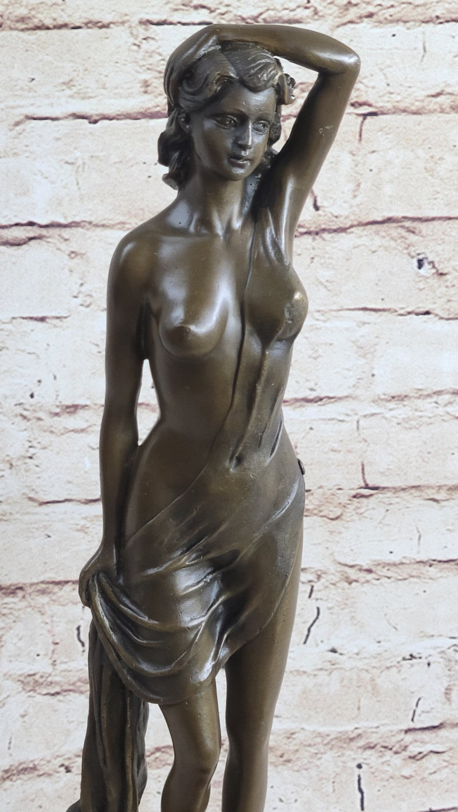 SEXY SEDUCTIVE NUDE GIRL BRONZE SCULPTURE SIGNED EROTIC HOT CAST EROTIC NAKED