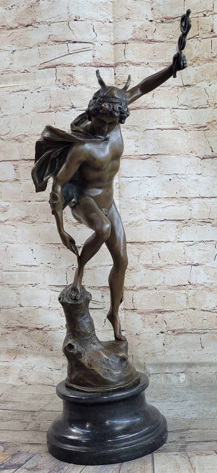 Statue Sculpture Mercury Art Deco Style Art Nouveau Style Bronze Signed Figurine