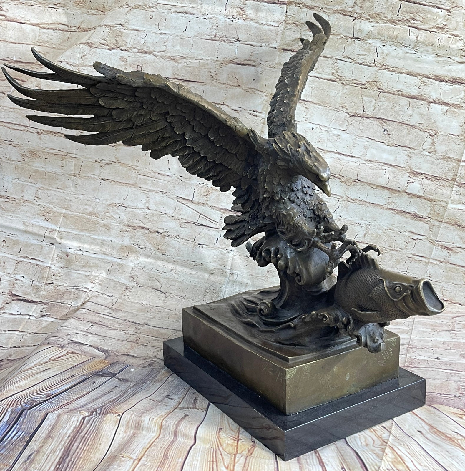 Incredible American Eagle Bronze Sculpture by Milo - Magnificent Wildlife Artwork with Stunning Detail