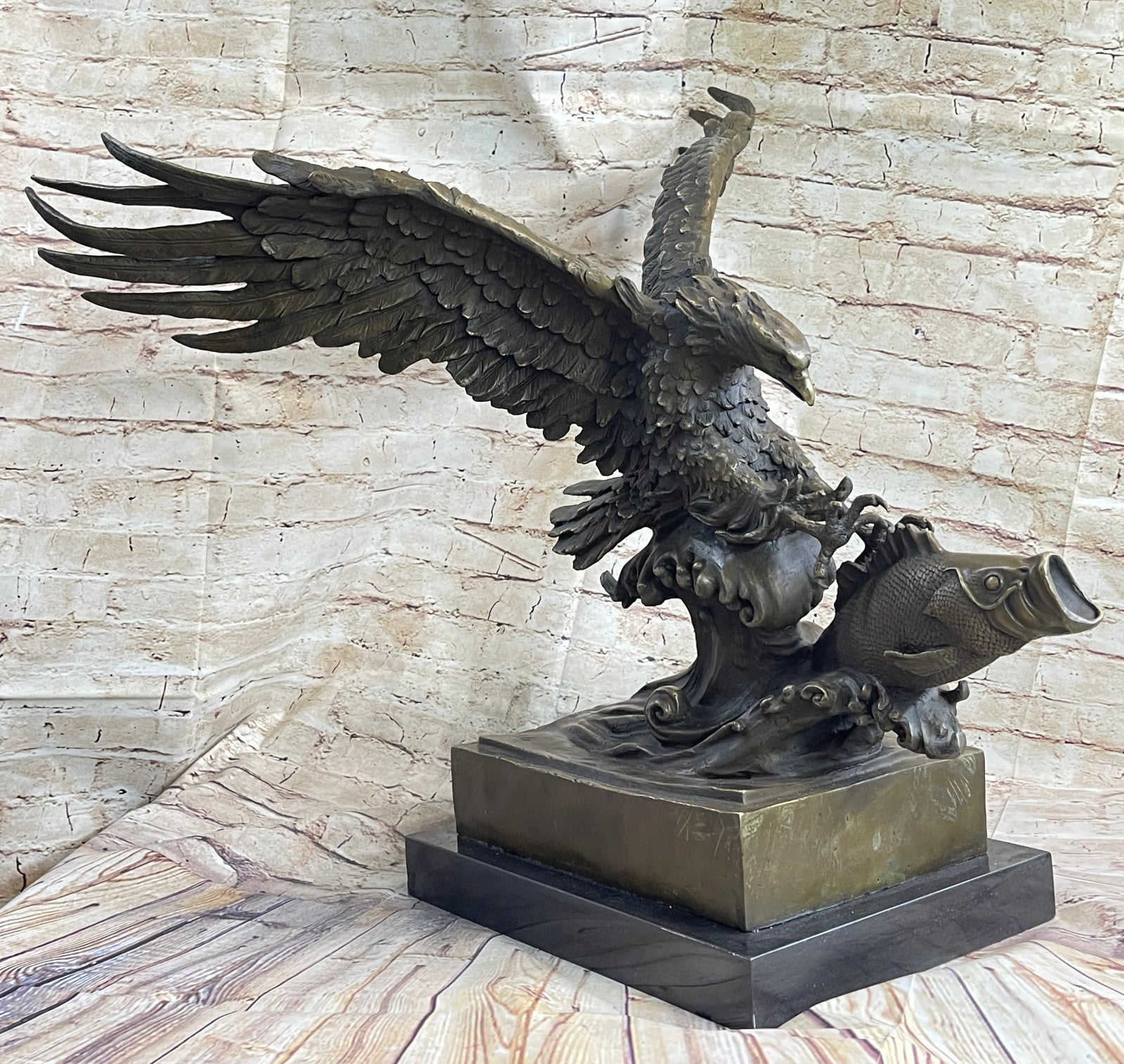 Incredible American Eagle Bronze Sculpture by Milo - Magnificent Wildlife Artwork with Stunning Detail