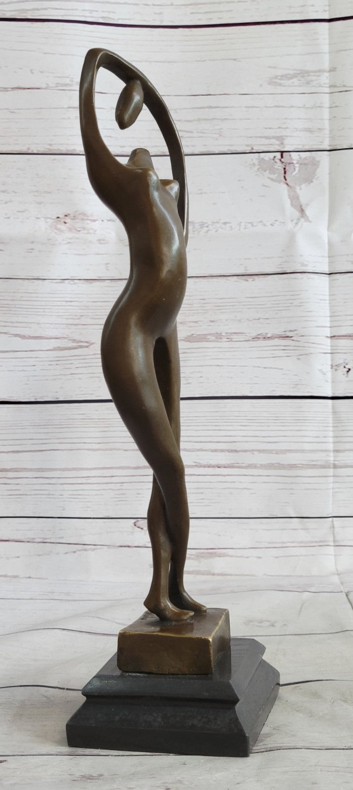 VERY NICE MODERN ART NUDE BRONZE FIGURE SIGNED MILO LARGE SCULPTURE FIGURINE DEA