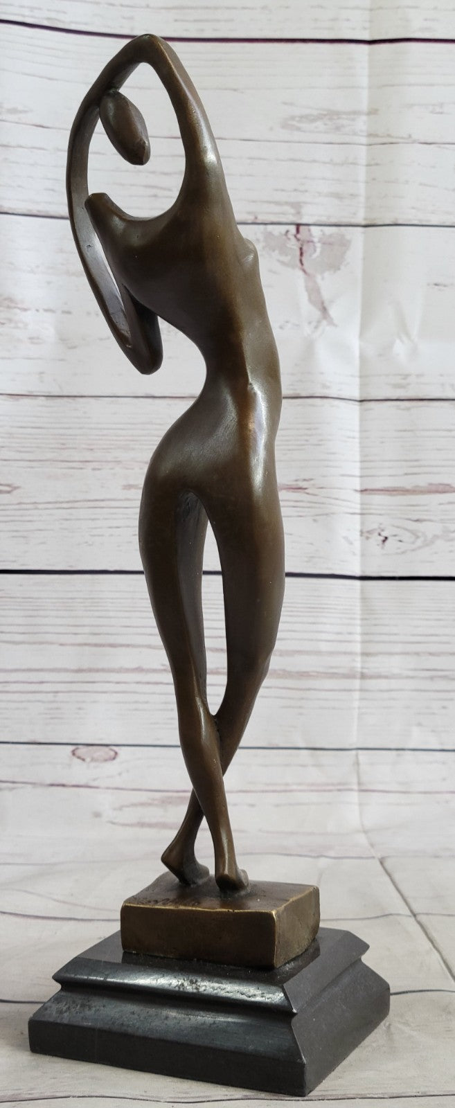 VERY NICE MODERN ART NUDE BRONZE FIGURE SIGNED MILO LARGE SCULPTURE FIGURINE DEA