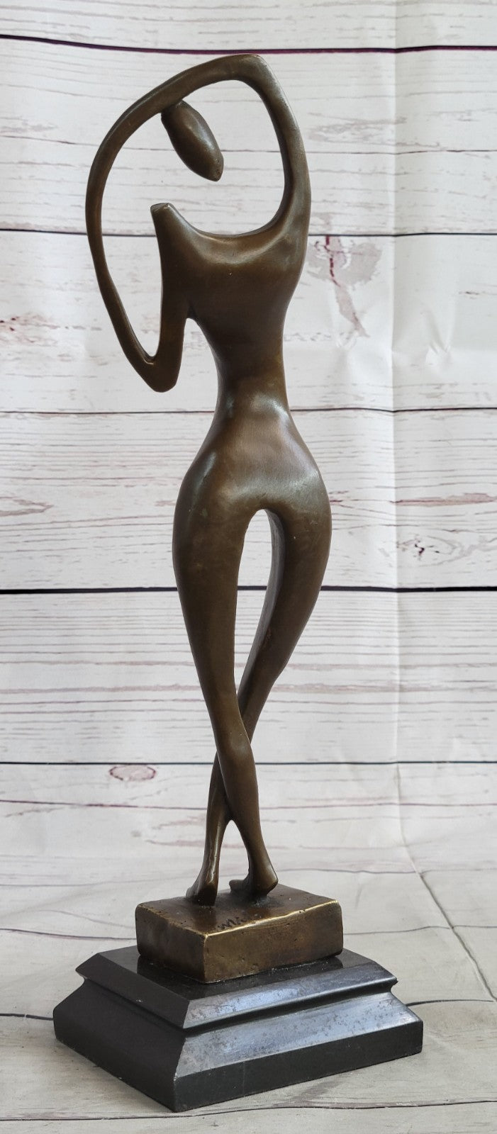 VERY NICE MODERN ART NUDE BRONZE FIGURE SIGNED MILO LARGE SCULPTURE FIGURINE DEA