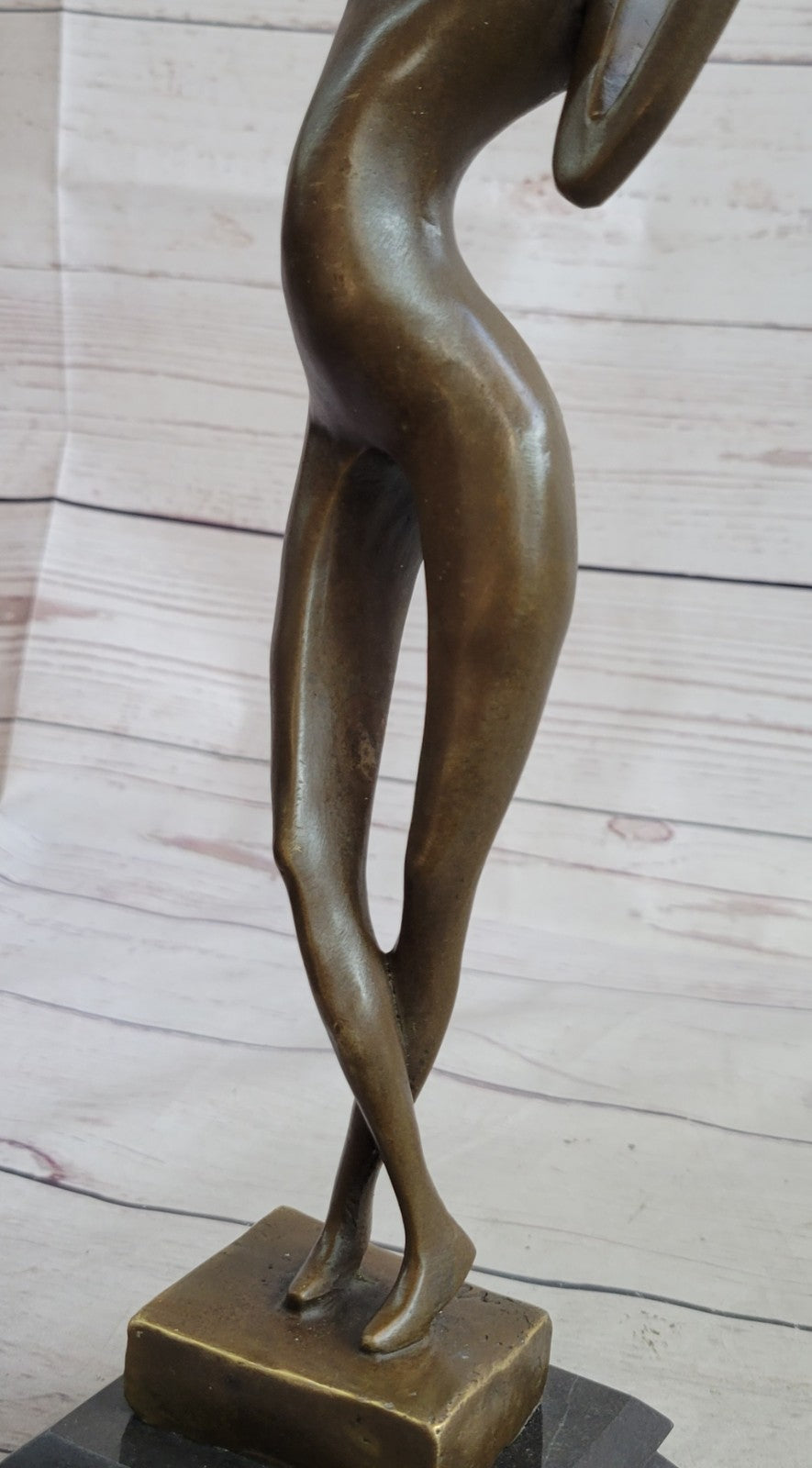 VERY NICE MODERN ART NUDE BRONZE FIGURE SIGNED MILO LARGE SCULPTURE FIGURINE DEA