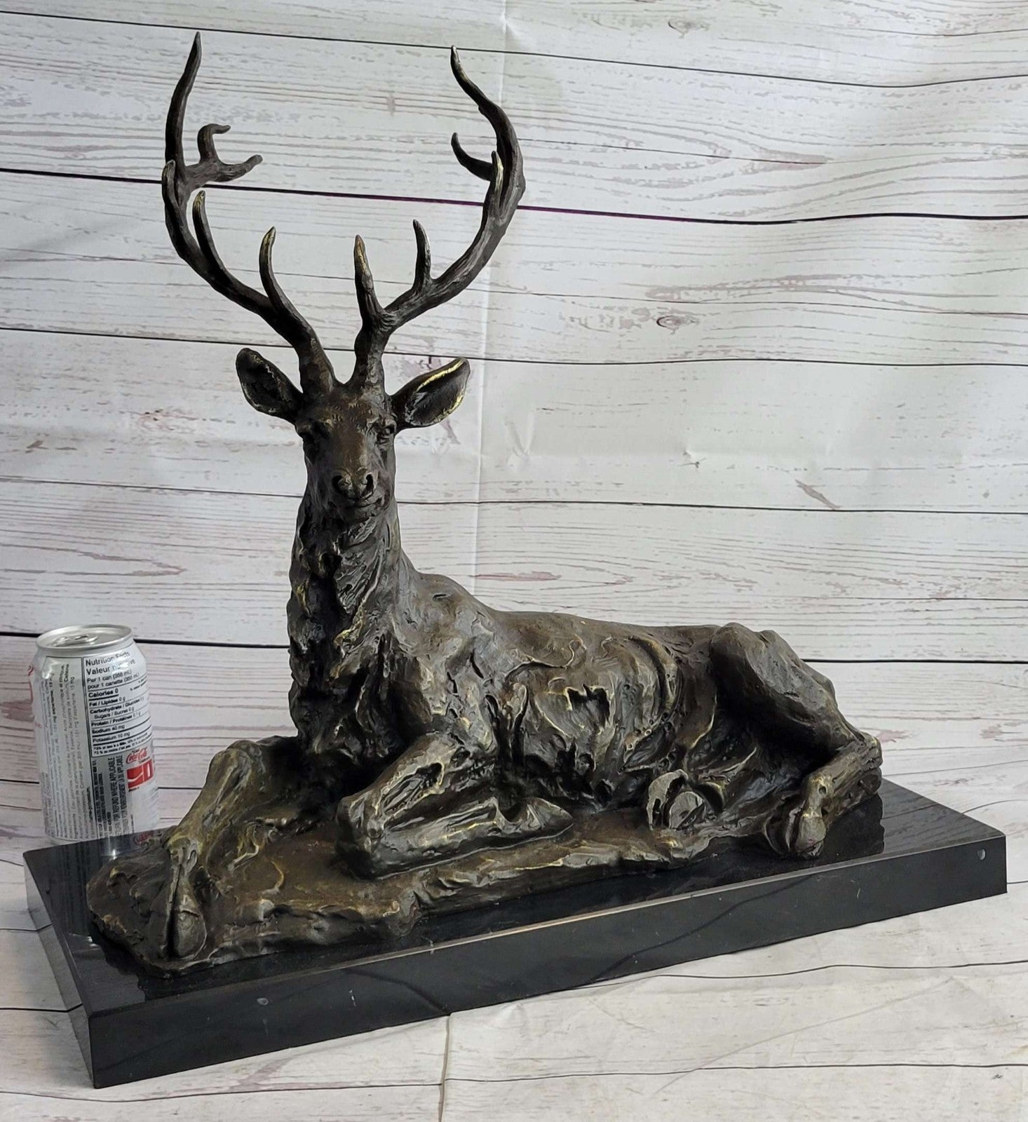 Buck Deer Elk Stag Wildlife Art Cabin Lodge Sportsman Art Bronze Marble Statue