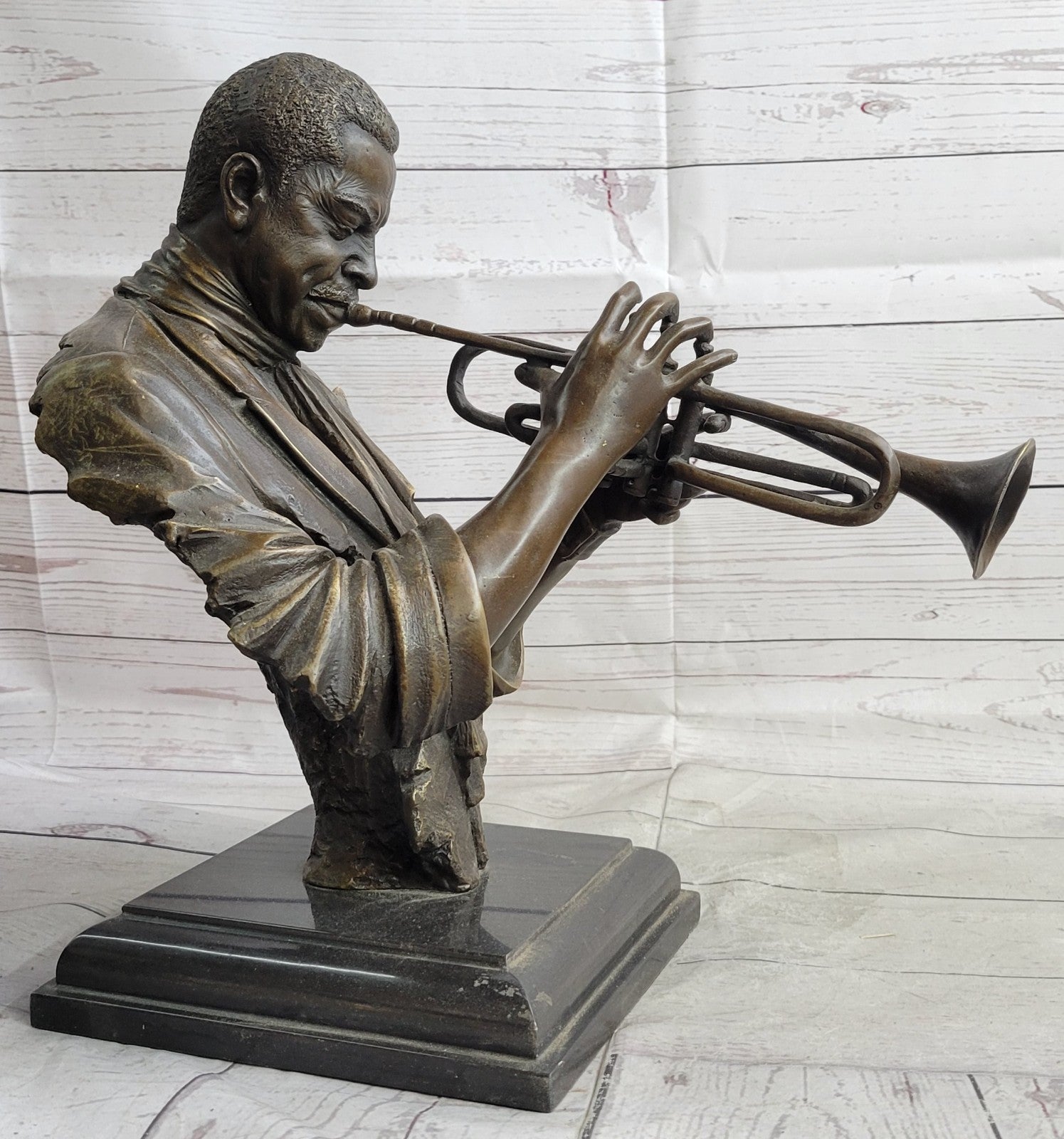 Vtg 1995 Enseno Jazz Players Piano outlets Trumpet Appearance Paris Modele Depose Statue