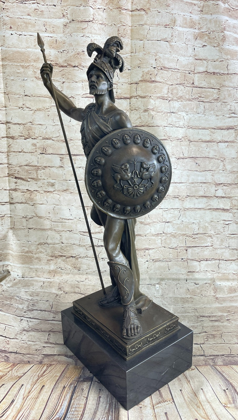 ANCIENT TIMES ROMAN LEGION SOLDIER JAVELIN SHIELD Sculpture Statue 100