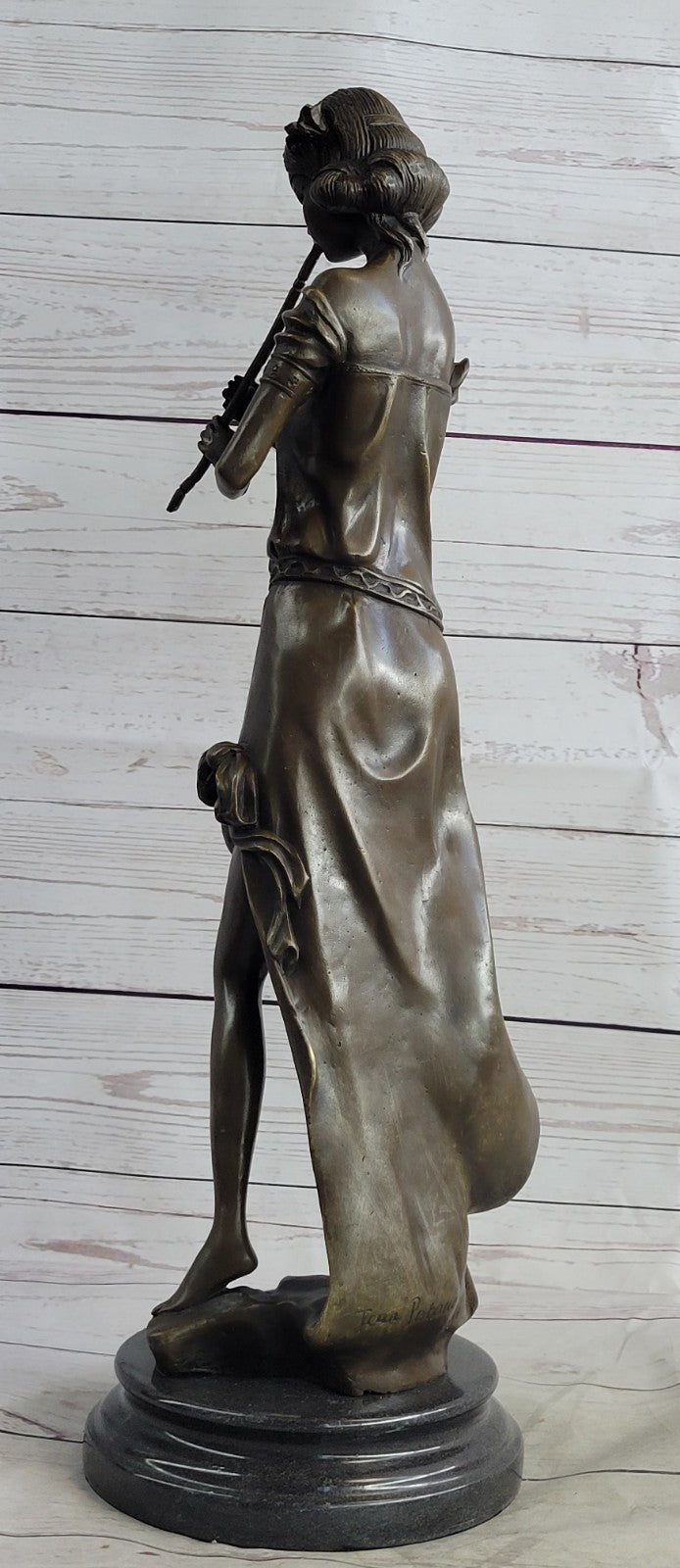 Art Nouveau Deco Female Pan Player Musical Music Classic Artwork Bronze Statue