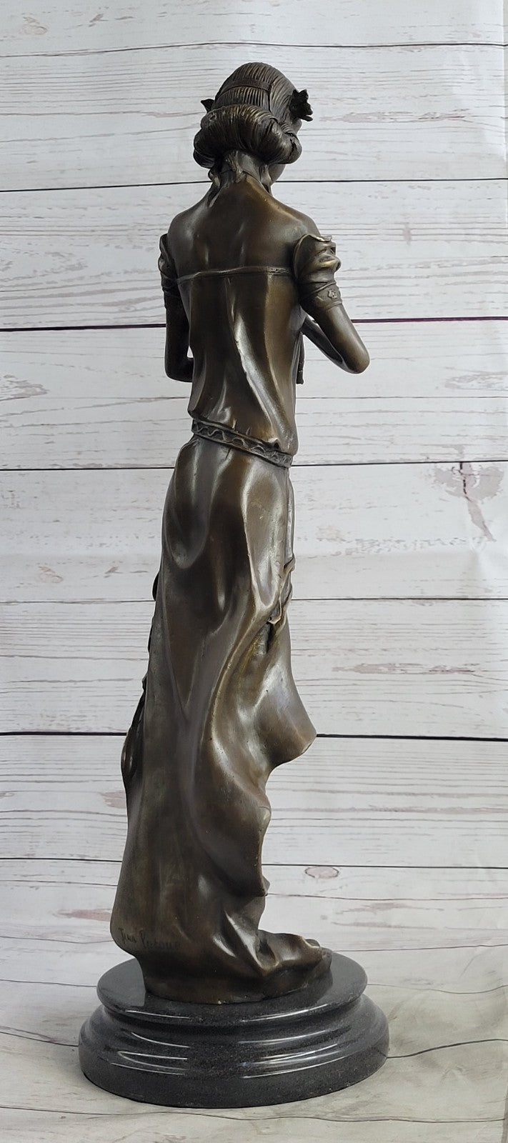 Art Nouveau Deco Female Pan Player Musical Music Classic Artwork Bronze Statue