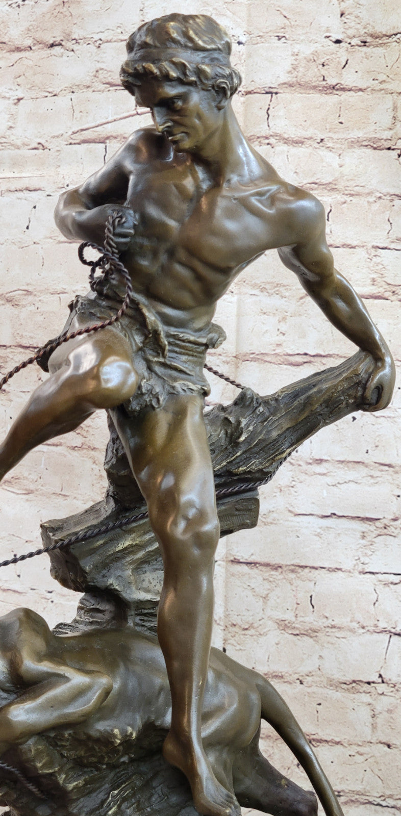 Handcrafted bronze sculpture SALE Aga Himself Defends Man Muscular Barye