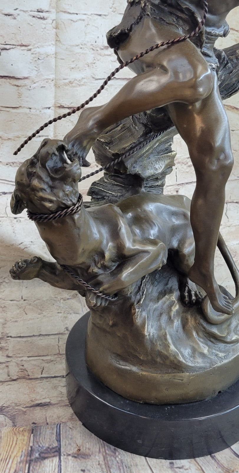 Handcrafted bronze sculpture SALE Aga Himself Defends Man Muscular Barye