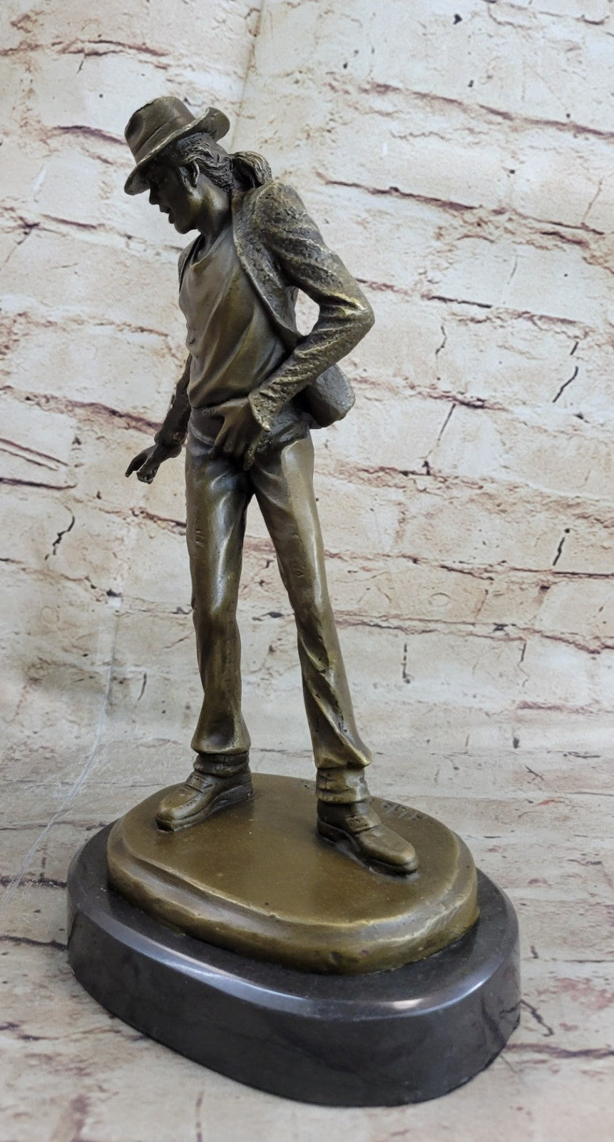 12" Pure Bronze Original Michael Jackson Statue Marble Base Sculpture Art