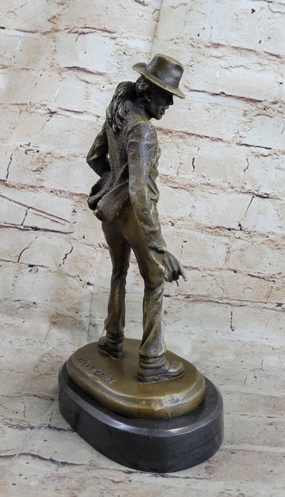 12" Pure Bronze Original Michael Jackson Statue Marble Base Sculpture Art