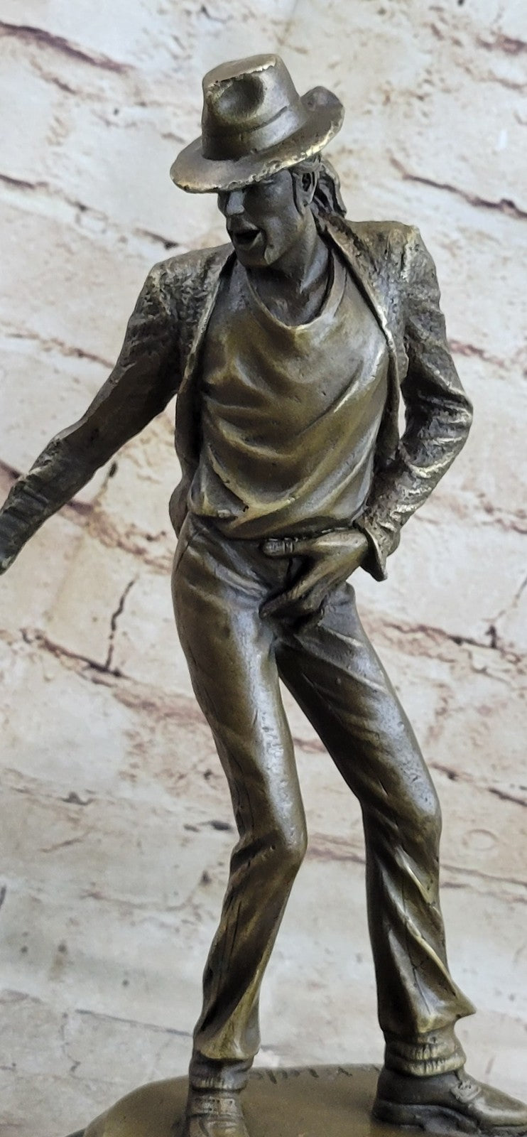 12" Pure Bronze Original Michael Jackson Statue Marble Base Sculpture Art