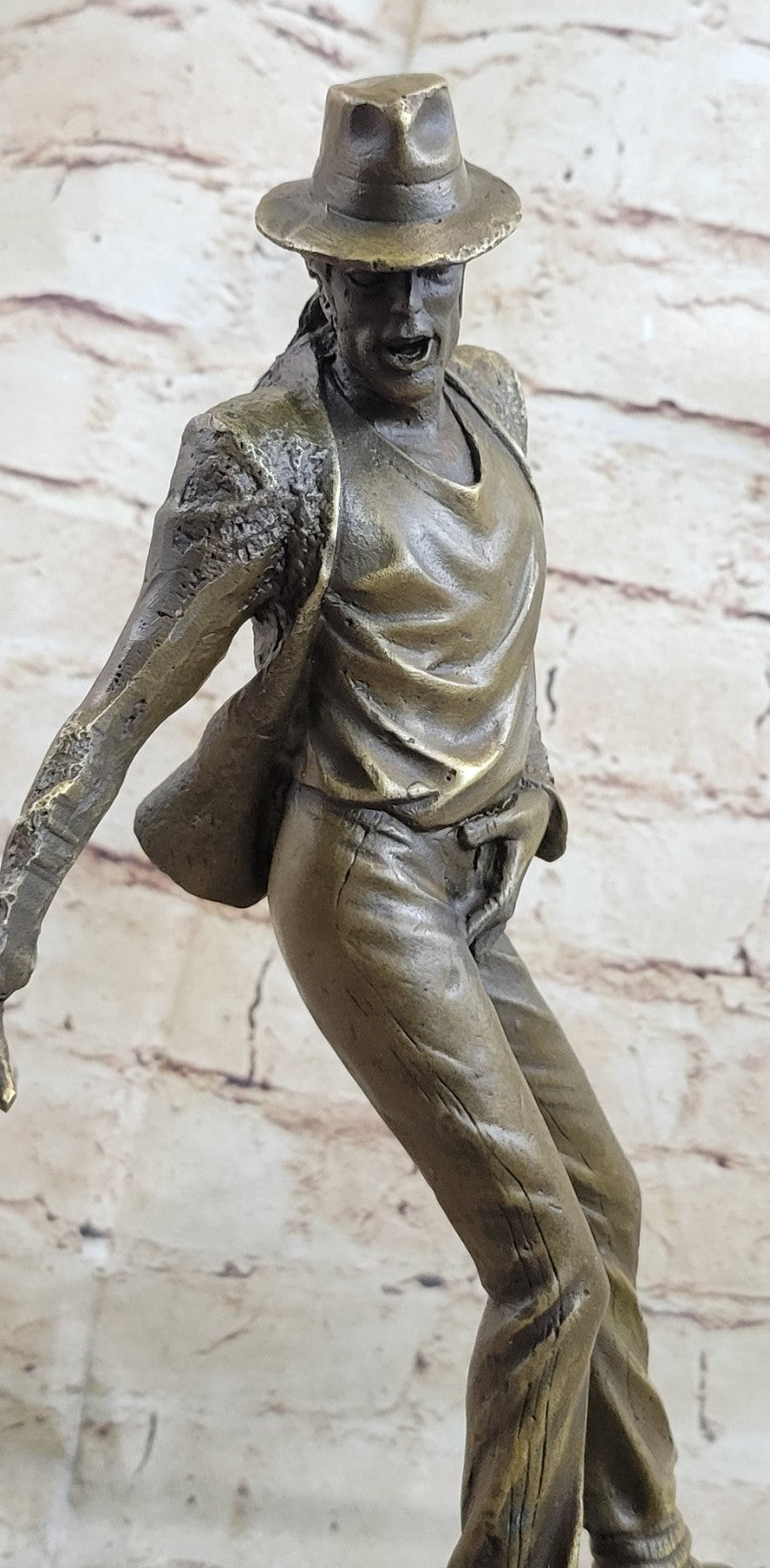 12" Pure Bronze Original Michael Jackson Statue Marble Base Sculpture Art