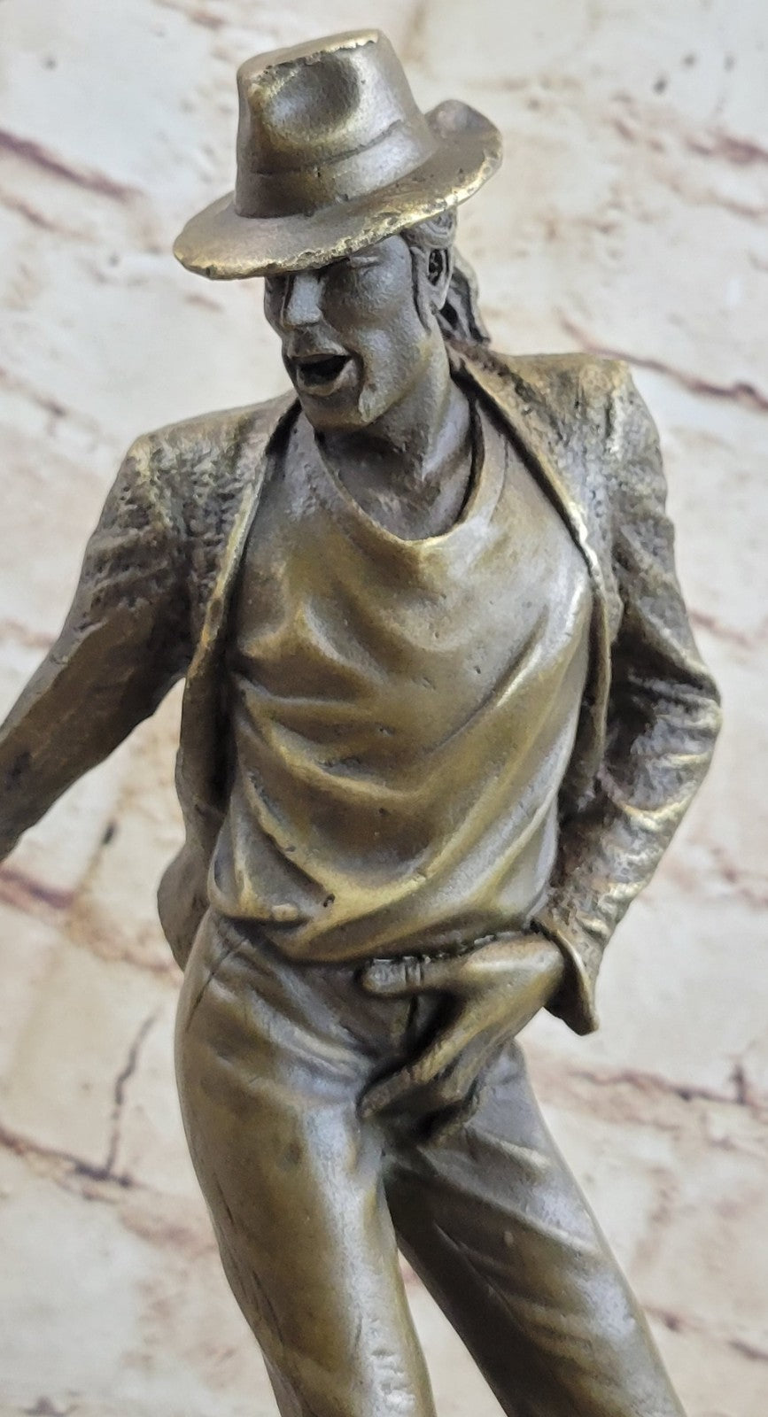 12" Pure Bronze Original Michael Jackson Statue Marble Base Sculpture Art