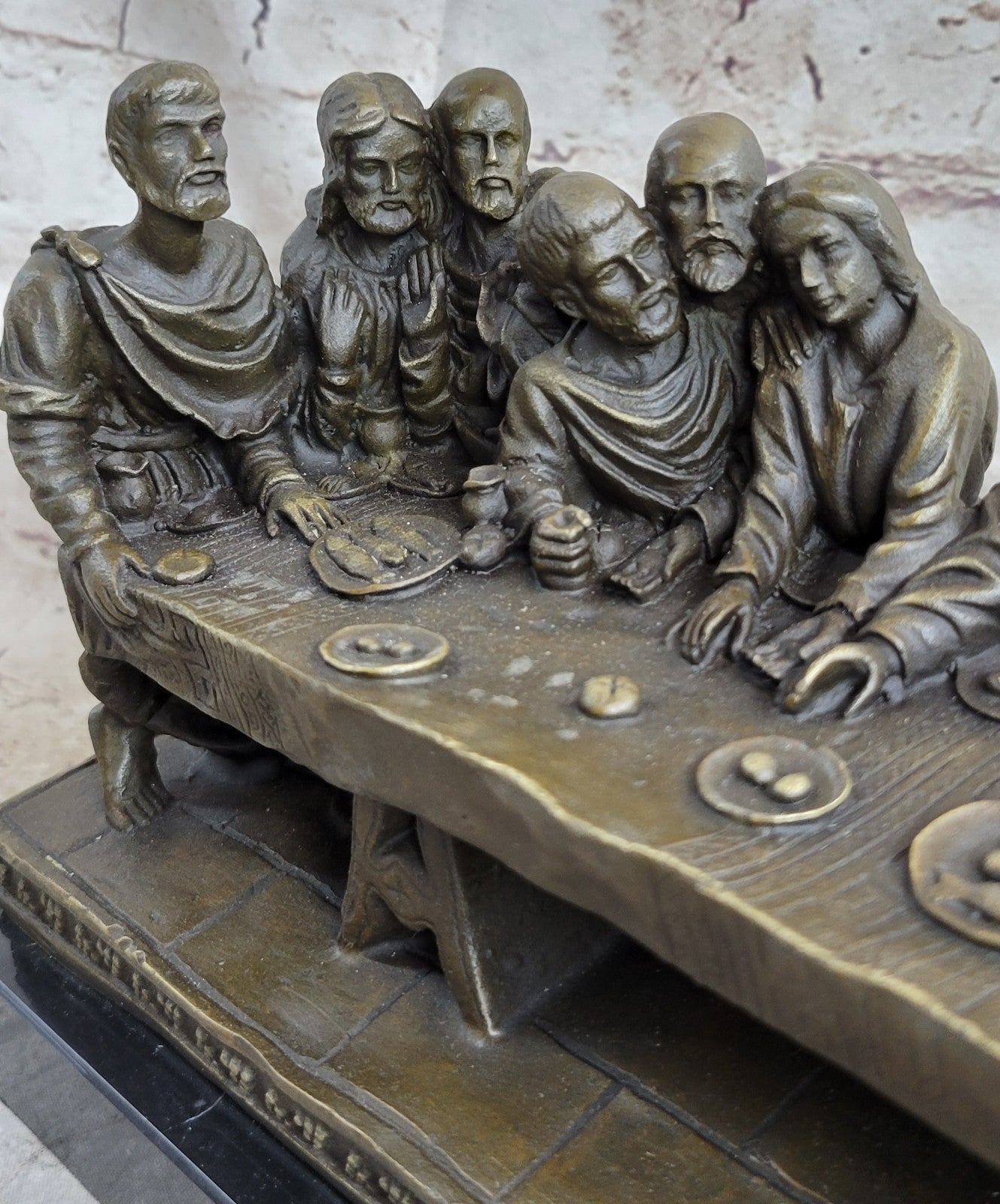 Last Supper Tribute To Leonardo da Vinci Bronze Sculpture Statue Figurine Sale