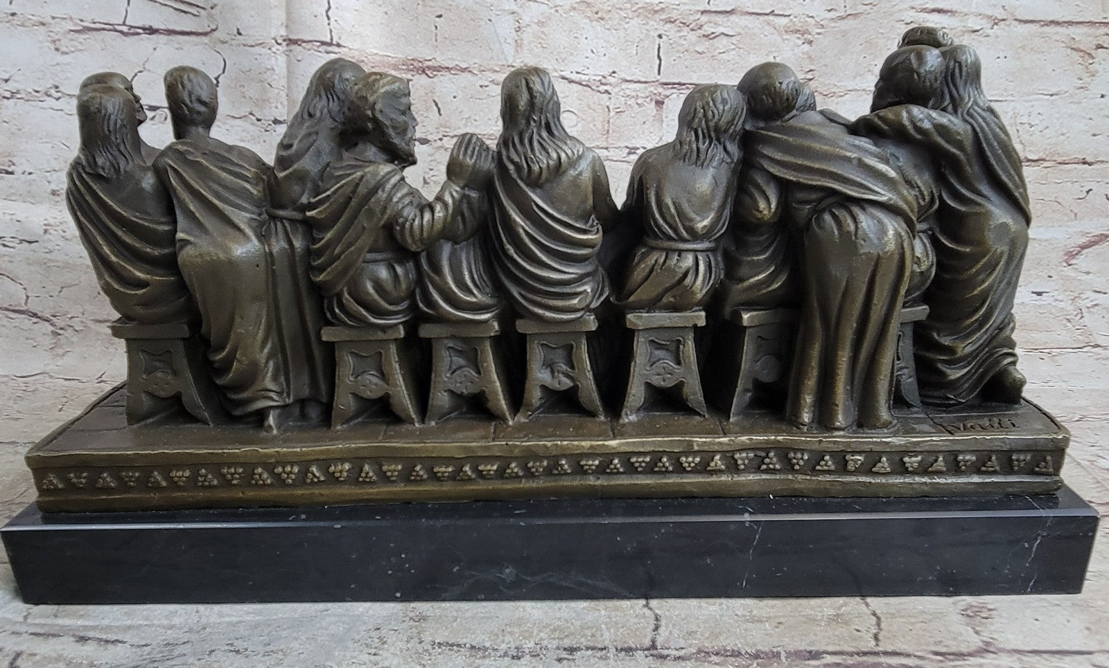 Last Supper Tribute To Leonardo da Vinci Bronze Sculpture Statue Figurine Sale