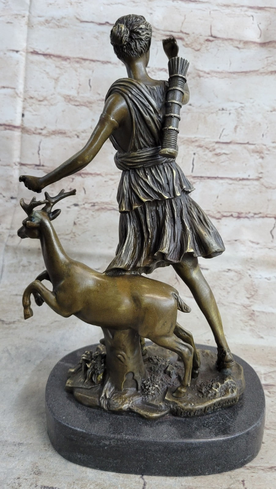 12" Tall Hot Cast Diana The Huntress Artemis Goddess Bronze Sculpture Statue 