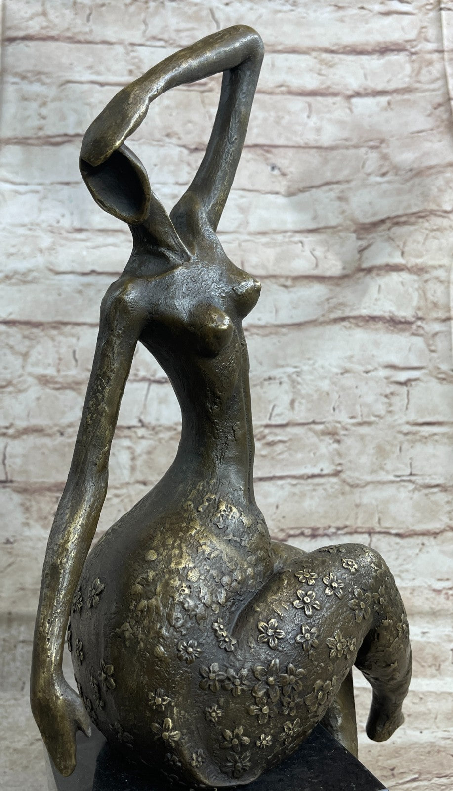 Signed Original MILO Nude Female Abstract Mid Century Bronze Sculpture Statue