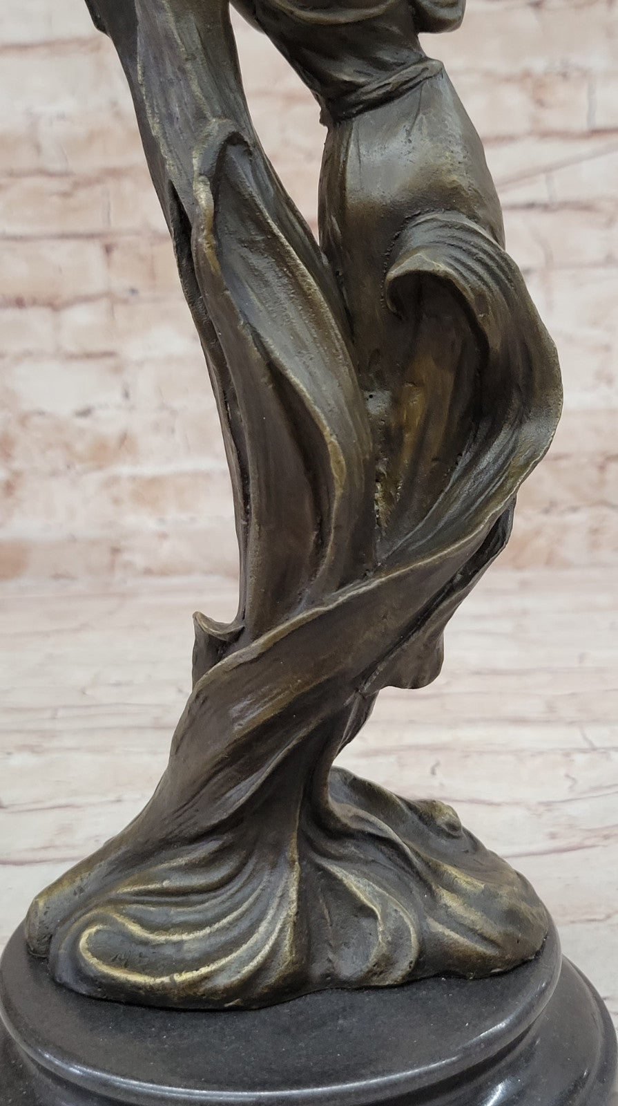 Elegant Wood Nymph Candleholder - Bronze Sculpture for Dining Room Gift