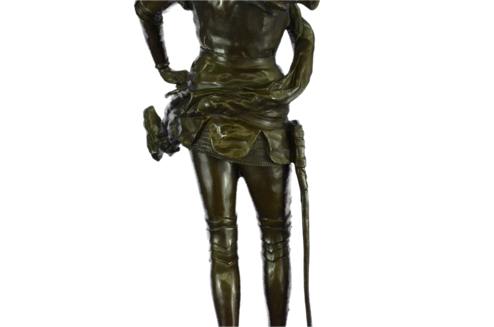 Large 53" Tall Archangel with Sword Bronze Marble Sculpture Statue Figurine Deco