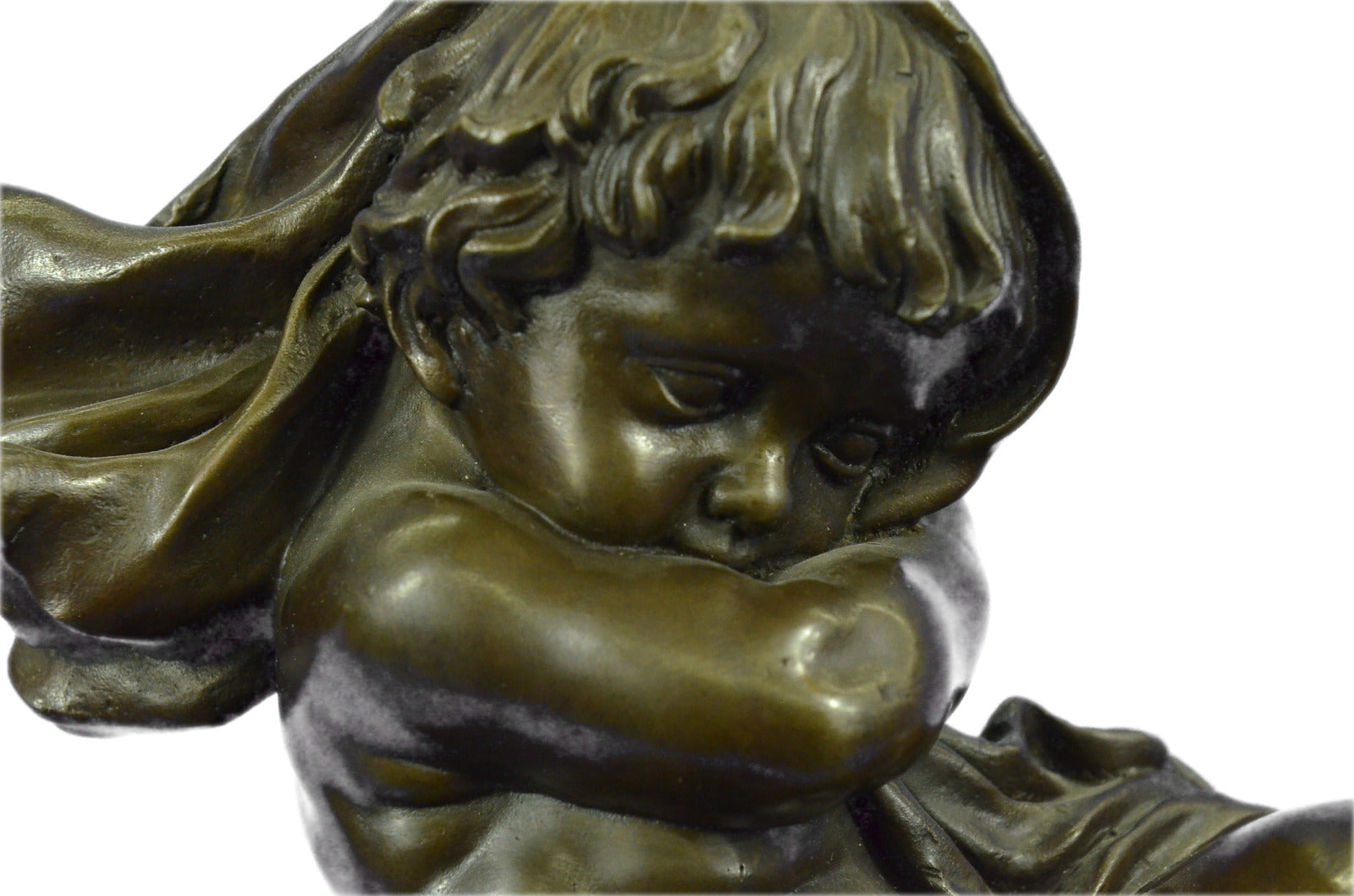 Handcrafted bronze sculpture SALE Blanket Her With Toddler Nude Innocent An